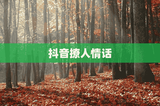 抖音撩人情话(抖音撩人情话很甜很撩的句子)